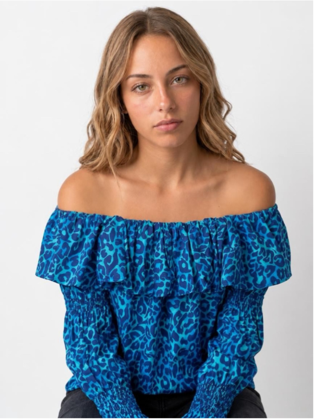 Lilly Pulitzer Beatrix Top My Favorite Spot Blue Leopard Size Small